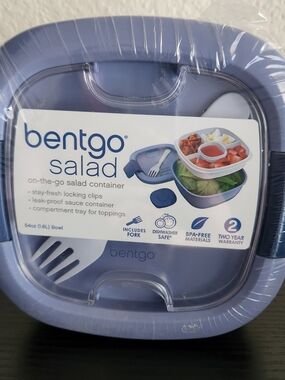 Bentgo Salad On-The-Go Container - Lavender Blue 54oz Bowl Includes Fork